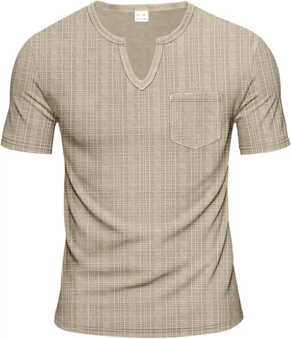 Мужская облегающая футболка с V-вырезом Summer Muscle, Khaki — фото 3