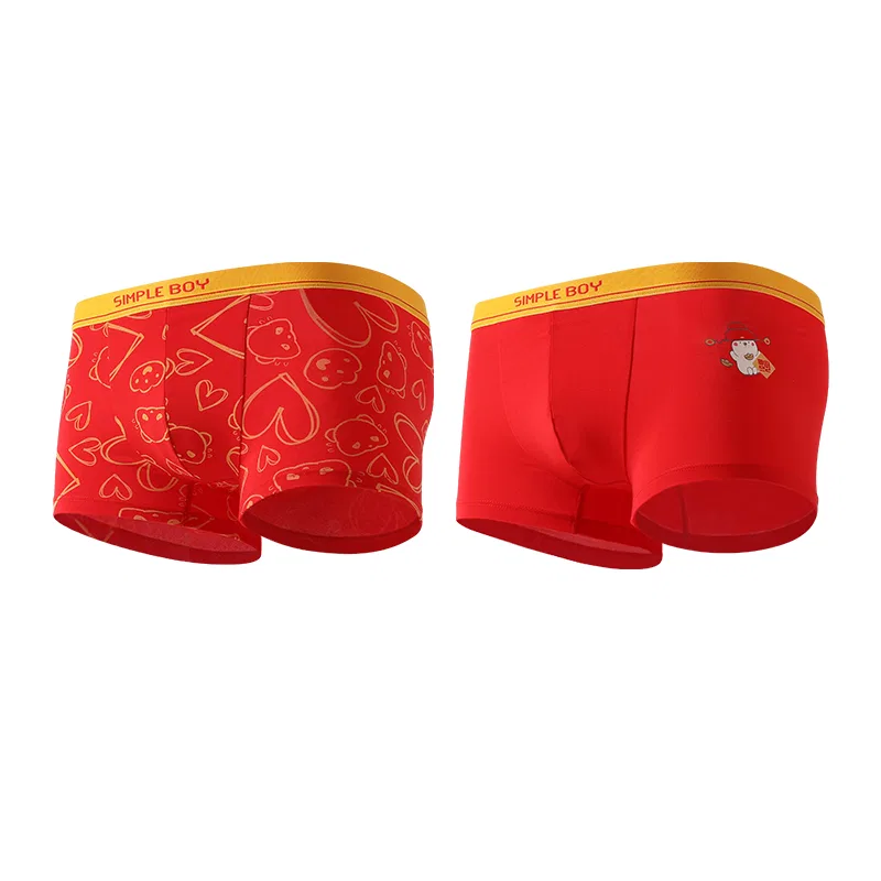 Детские боксеры с принтом Red Bean Festive Boxer Briefs Red Bean, Combo