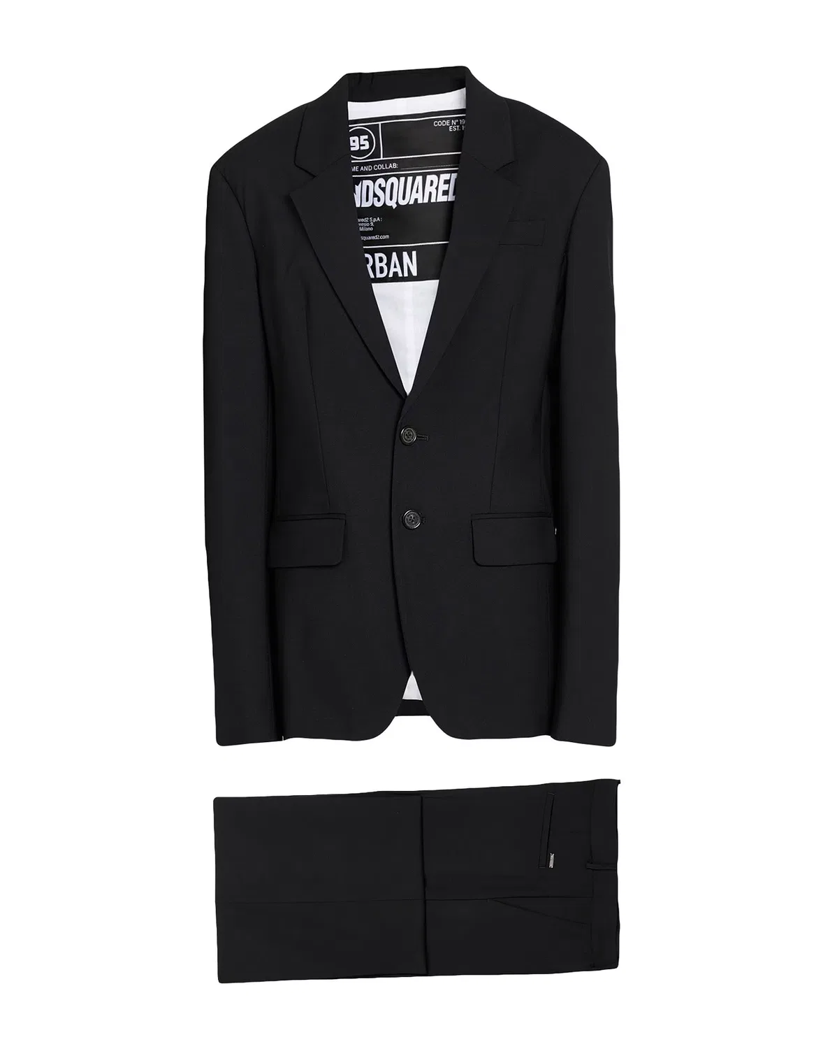 Женский костюм-двойка из шерсти с принтом Dsquared2, черный