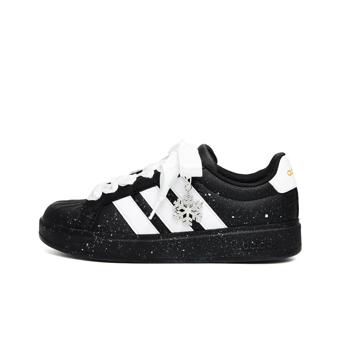 Детские скейтборд-кроссовки с принтом и бантом Black White Adidas — фото 3