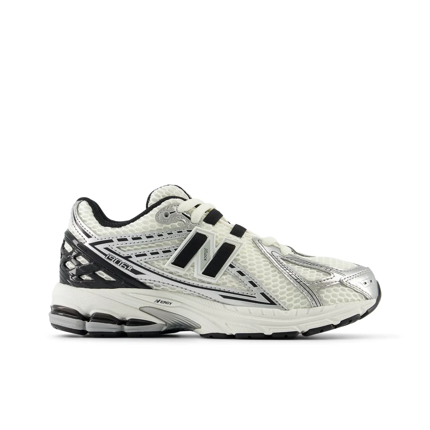 Детские кроссовки с шнуровкой 1906 Lace New Balance, Silver Metallic With Black