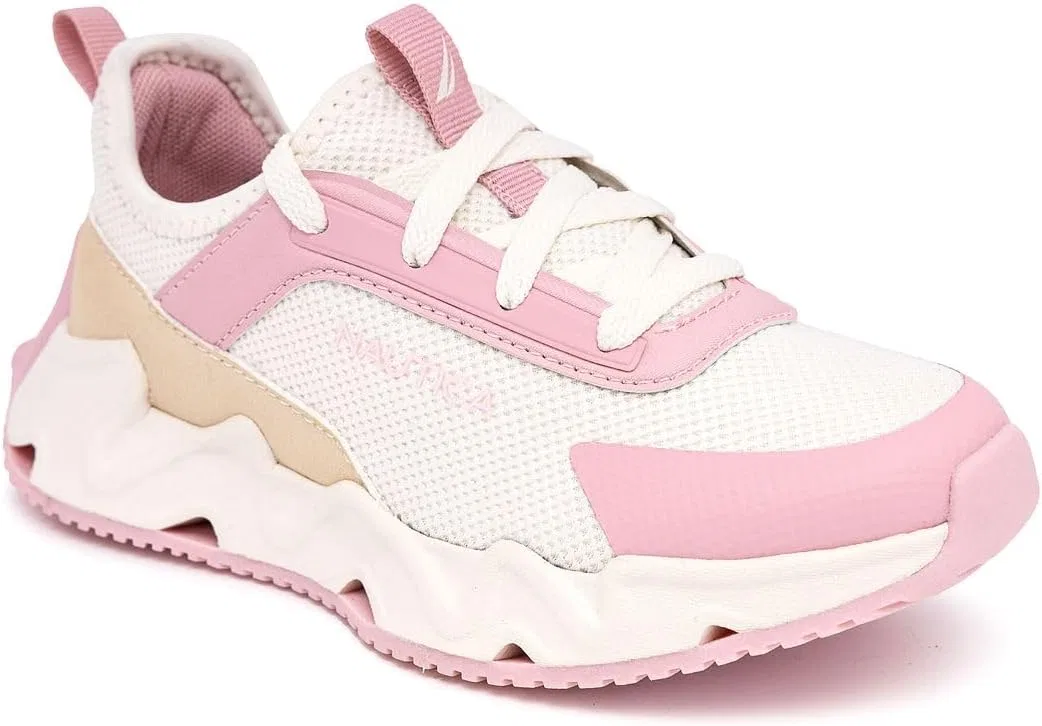 Детские кроссовки для девочек с шнуровкой Nautica, White Pink