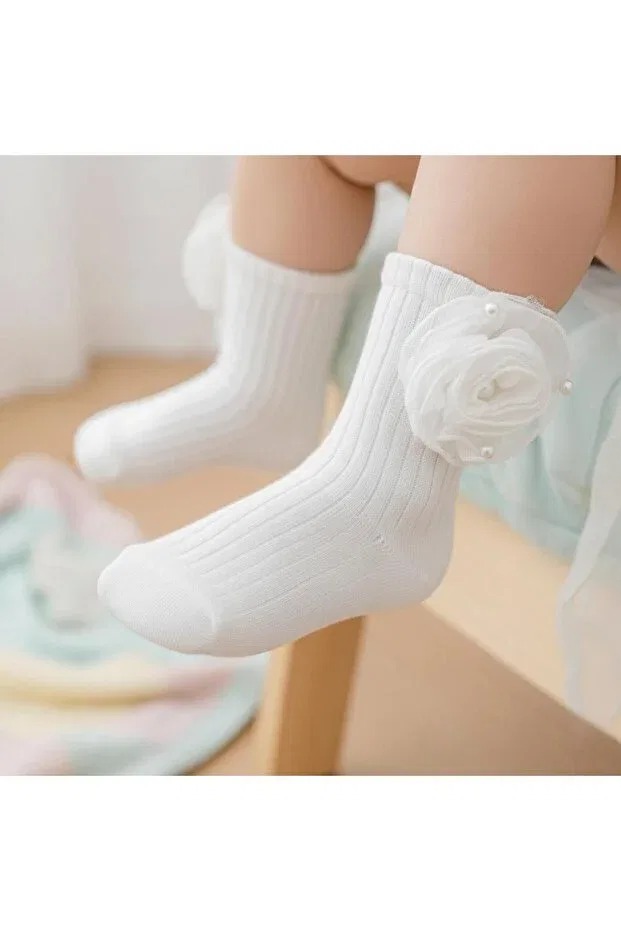 Детские носки для девочек хлопковые Elegant Ministok, White