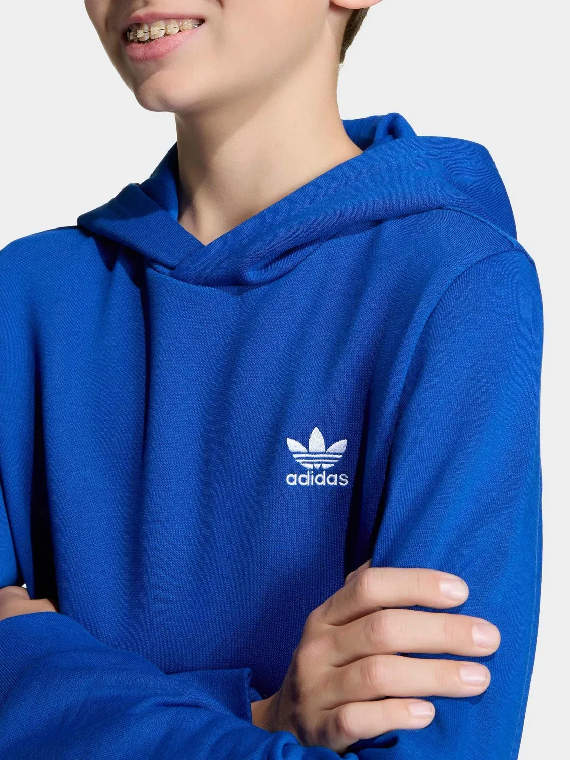 Худи флисовое adidas Originals, синий — фото 4