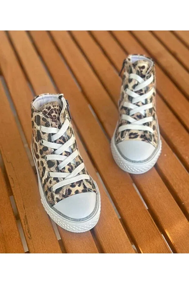 Детские повседневные туфли для девочек на шнуровке Leopard Surpie Shoes, Leopard — фото 2