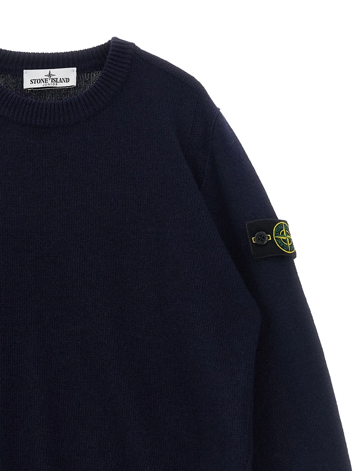 Свитер с логотипом-значком Stone Island Junior, синий — фото 3
