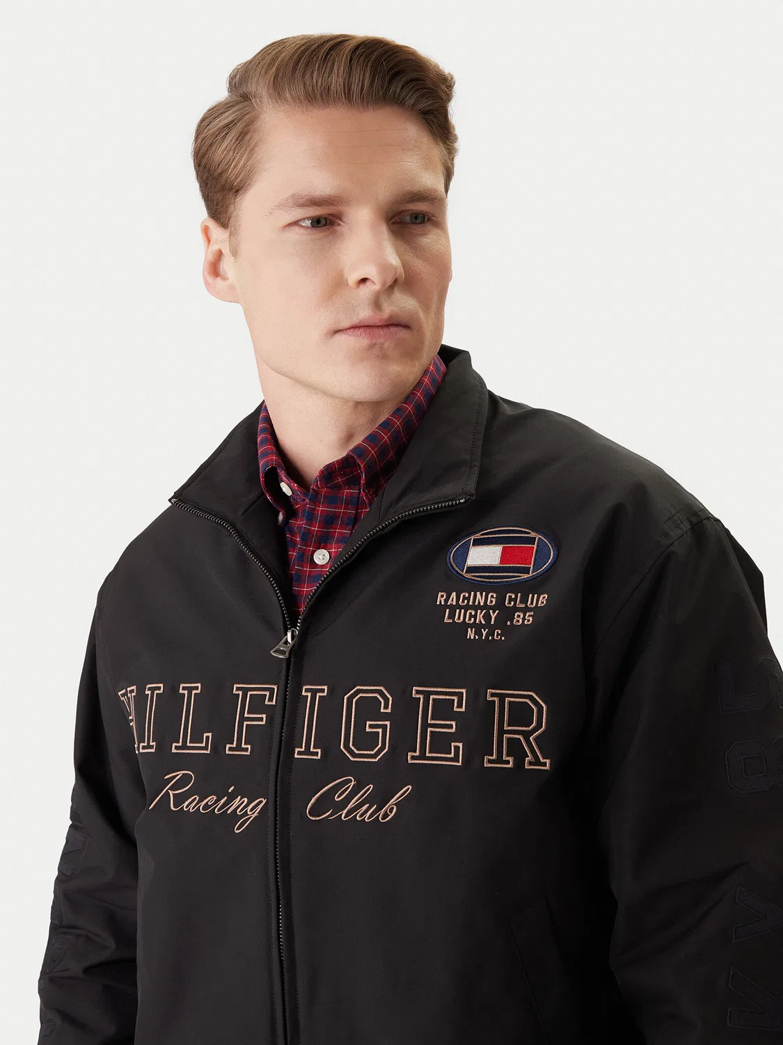 Мужской бомбер стандартного кроя Racing Tommy Hilfiger, черный — фото 4