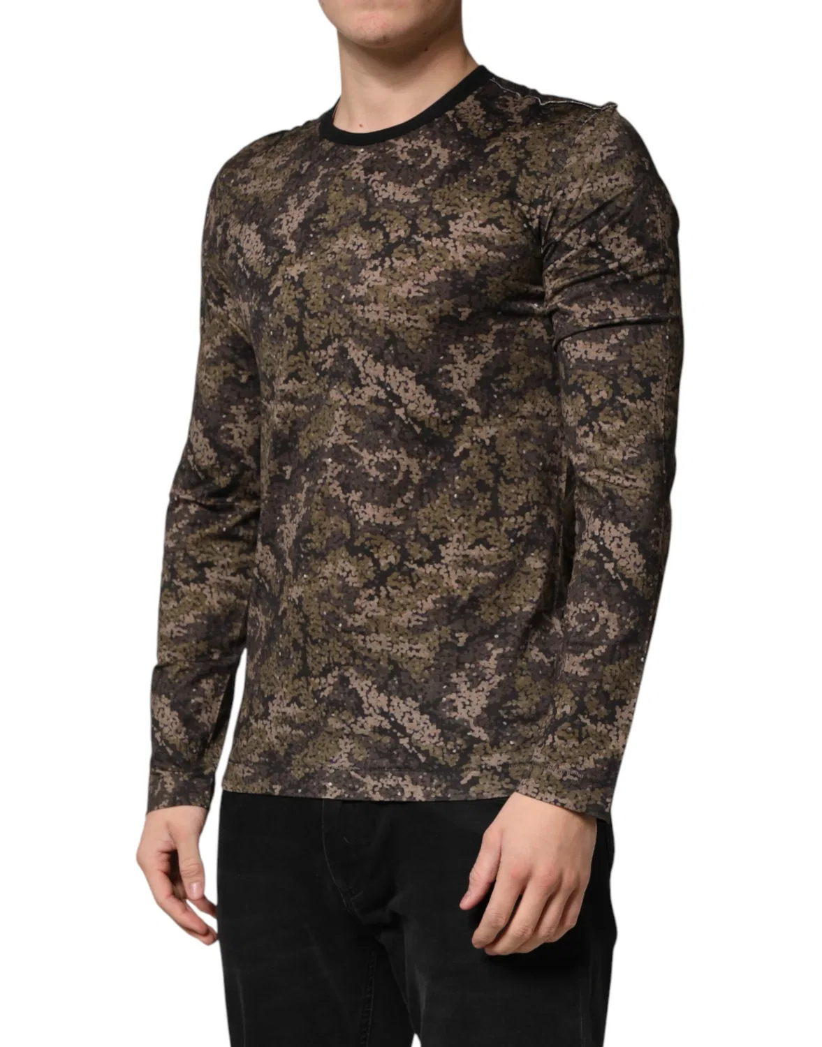 Мужской лонгслив с принтом камуфляж Multicolor Camouflage Dolce & Gabbana, Multicolor — фото 2