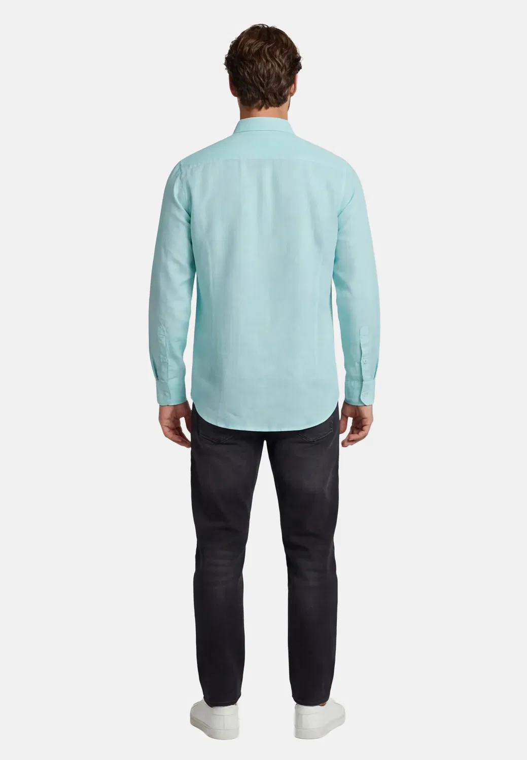 Мужская рубашка из смесового льна Button-Down U.S. Polo Assn., Aqua — фото 4