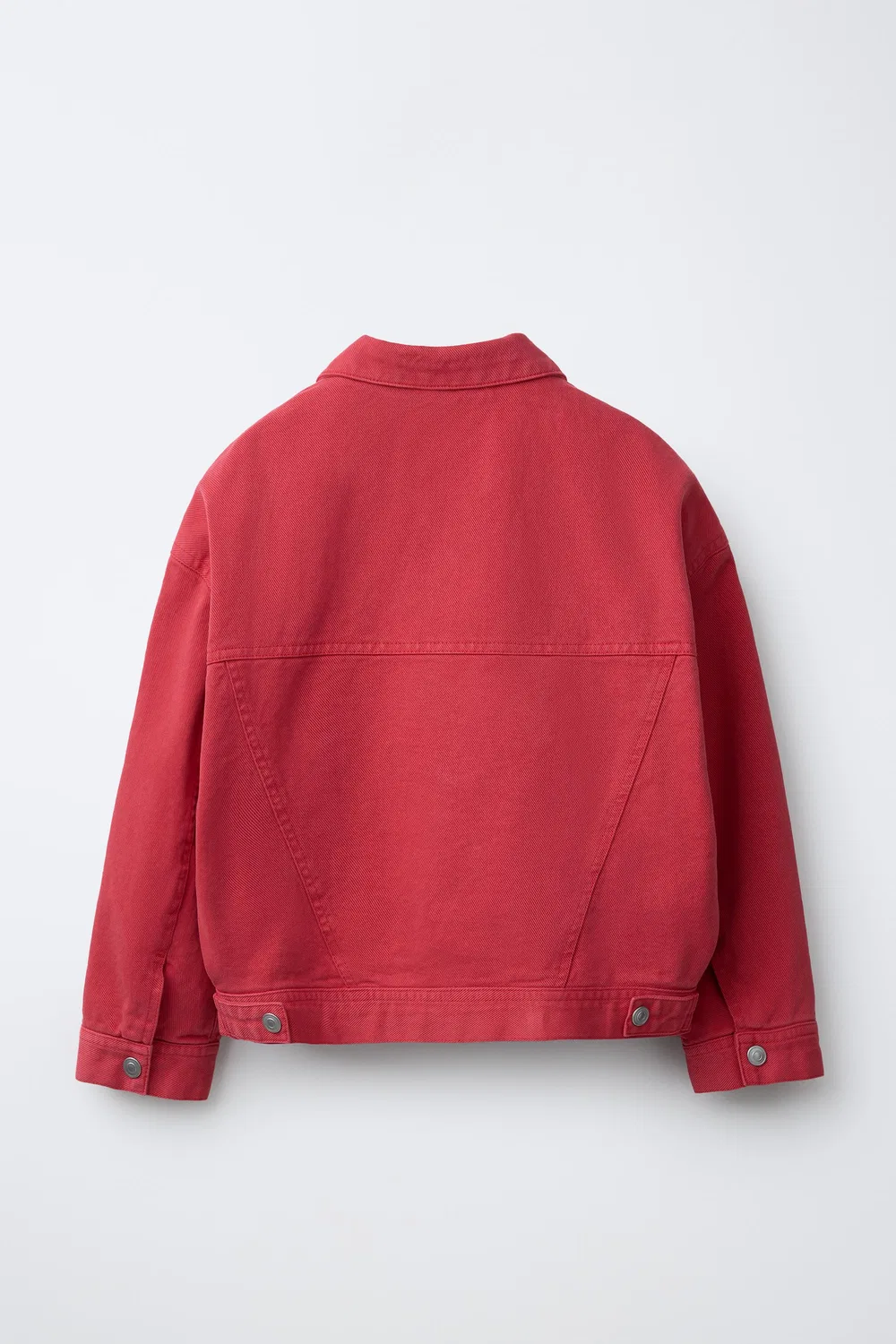 Однотонная саржевая куртка ZARA, Red — фото 2
