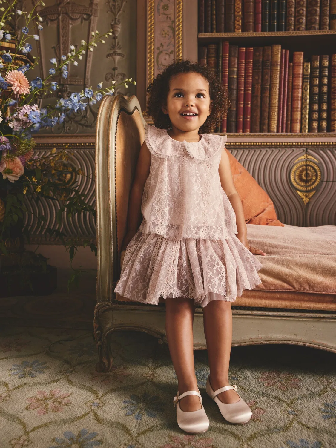 Комплект кружевной топ и юбка, кружево, Pink Lace Top & Skirt Set Next, розовый — фото 2