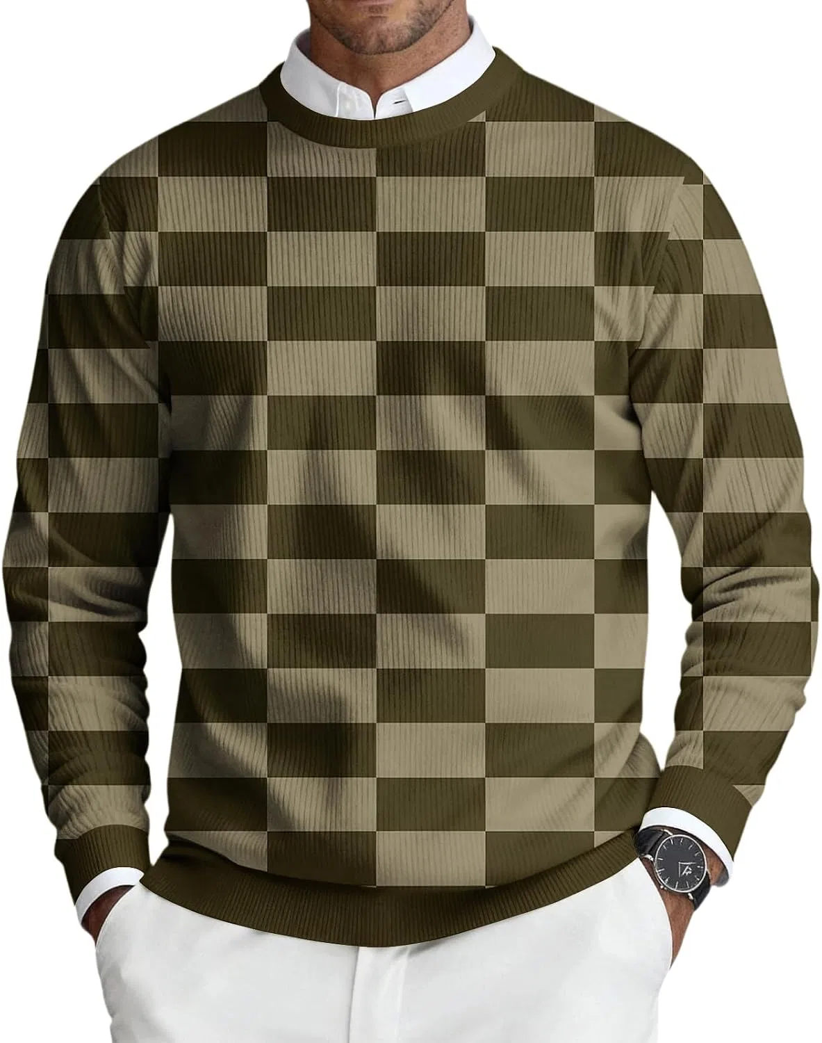 Мужская футболка с длинным рукавом Regular Fit, Crewneck, Green — фото 3