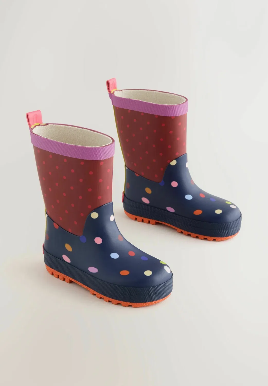 Резиновые сапоги Character стандартные - резиновые сапоги Next, Navy Burgundy Polka Dot — фото 2