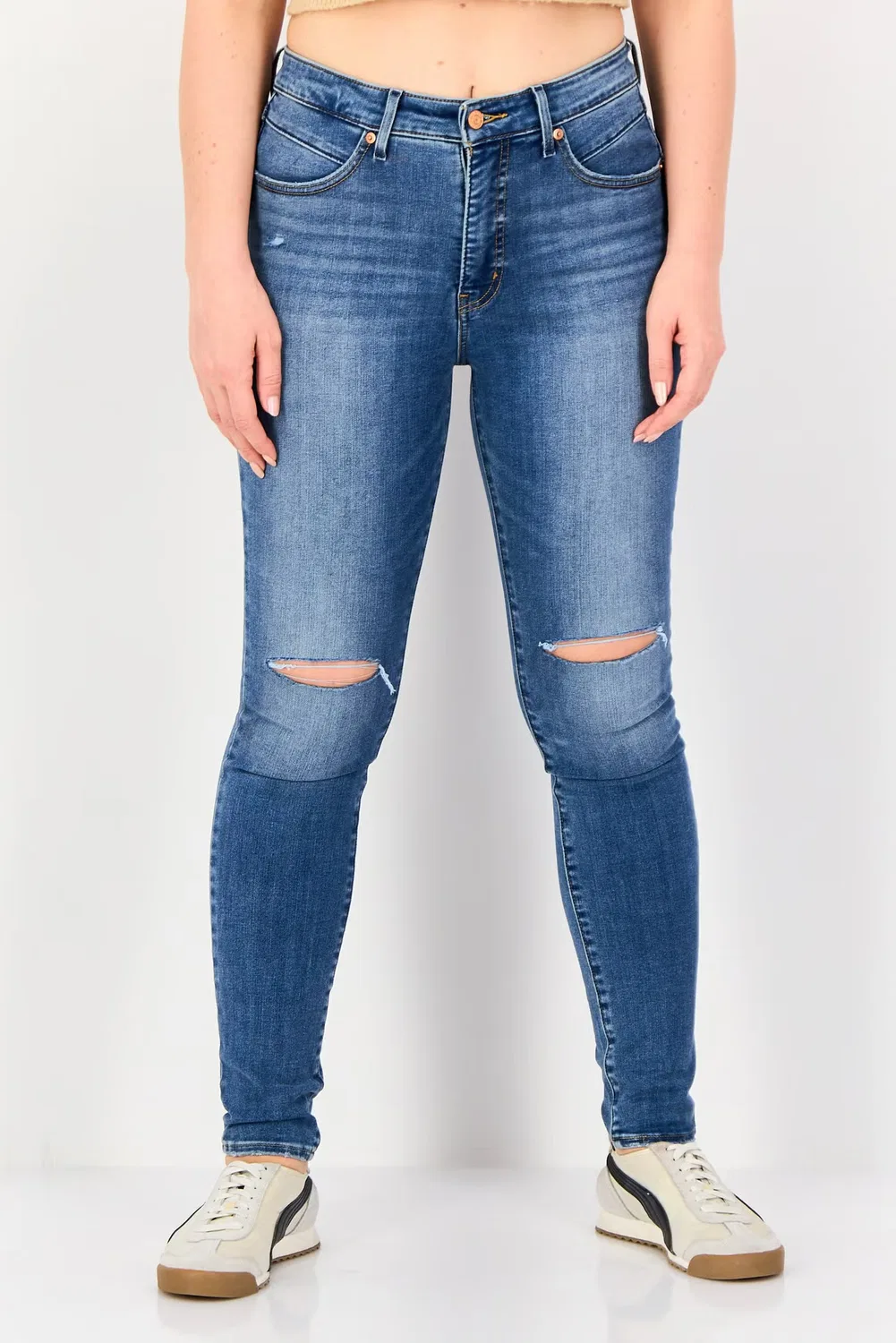 Джинсы с высокой посадкой, синие Levi'S