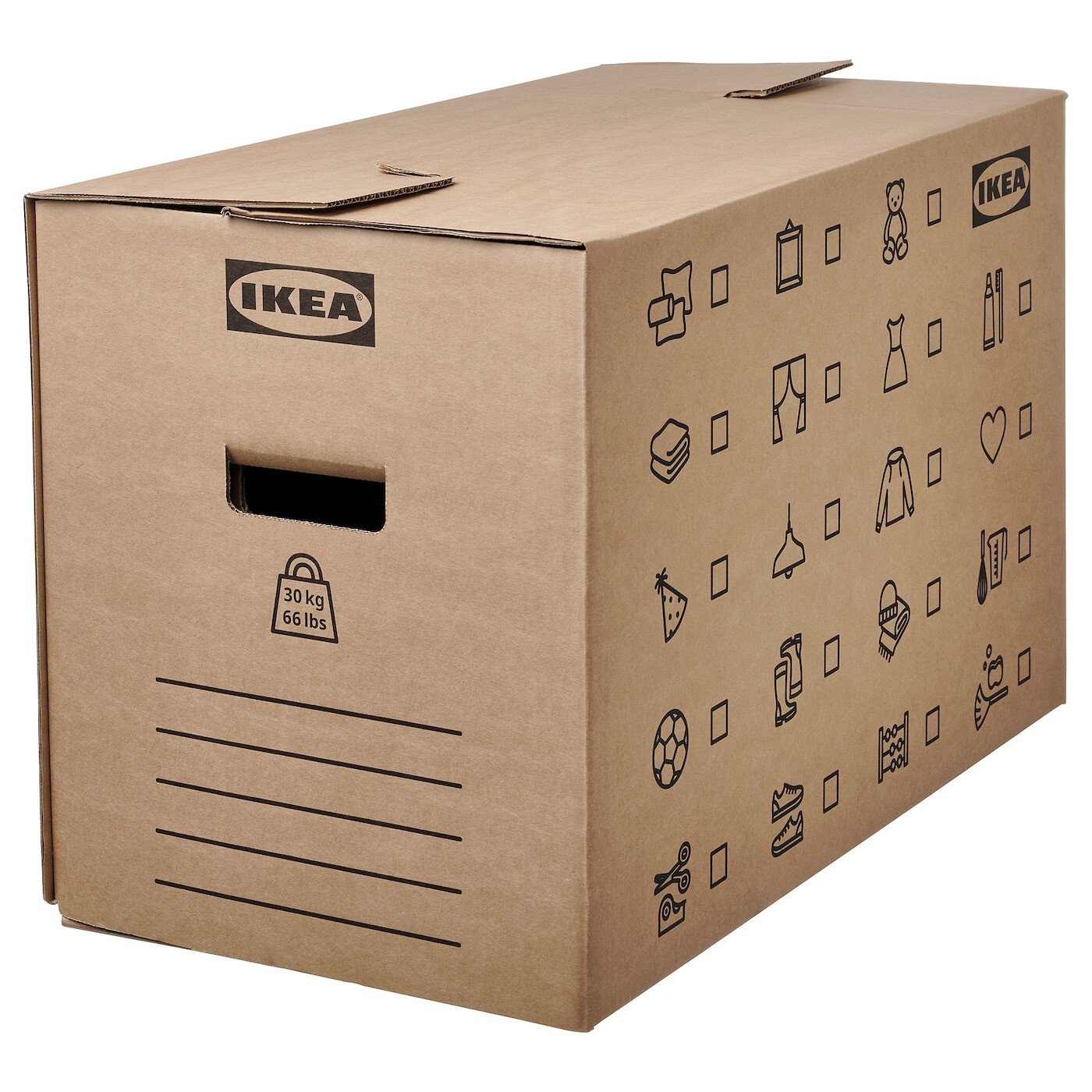 

DUNDERGUBBE Ящик для переезда, коричневый, 64x34x40 см/80 л IKEA