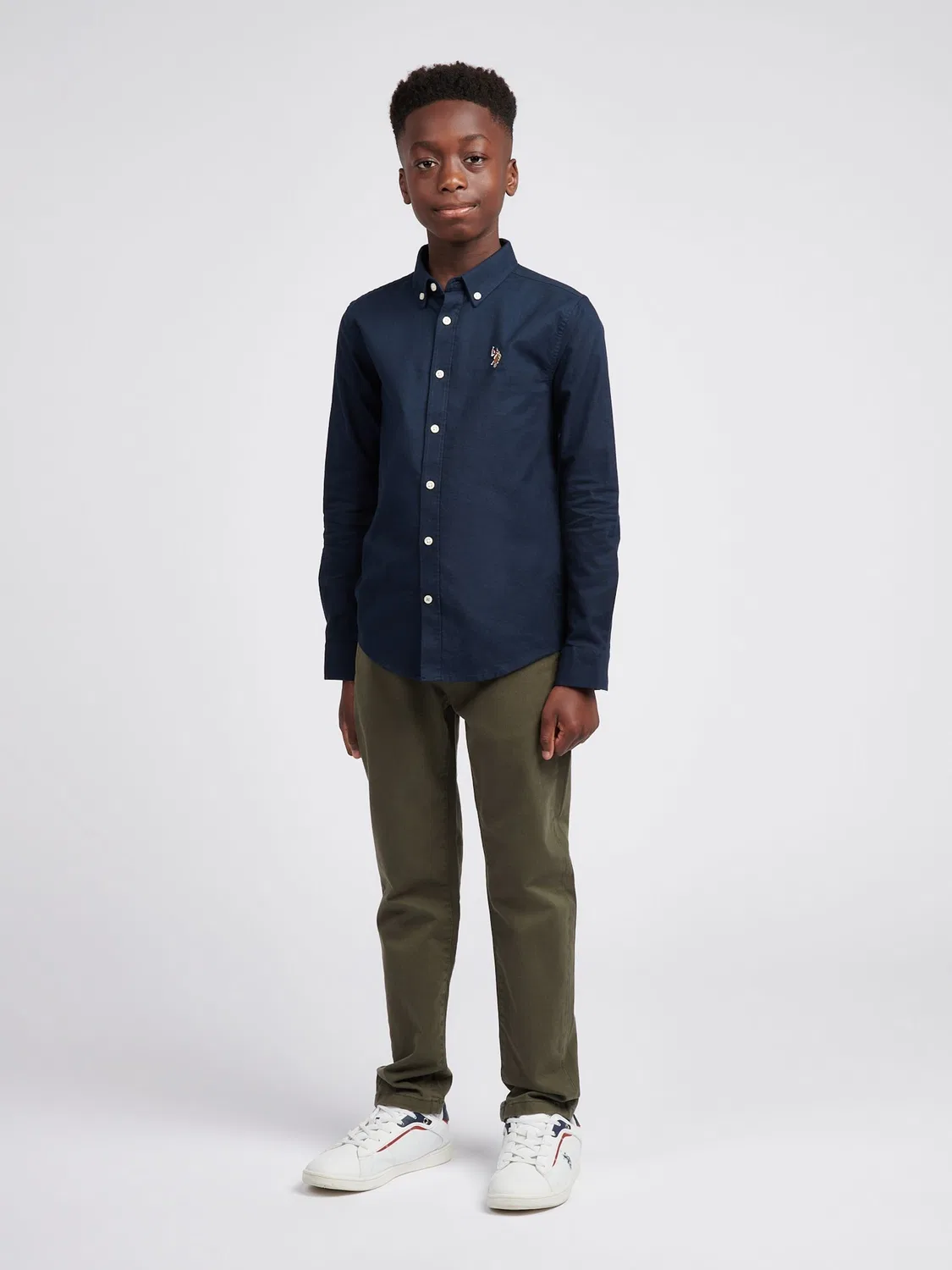 Рубашка Oxford, классическая U.S. Polo Assn, темно-синий — фото 3
