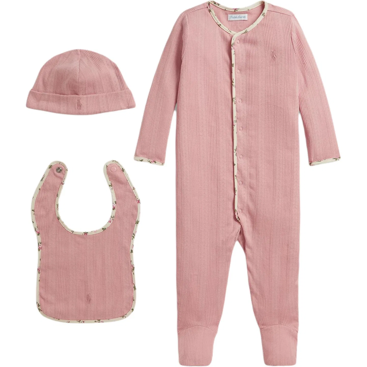 Детский комбинезон-ползунки с круглым вырезом Polo Ralph Lauren, Rose Pink