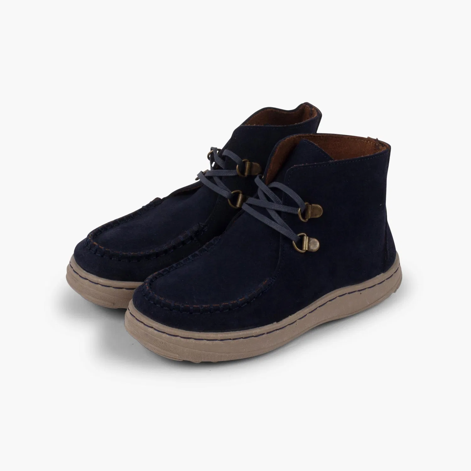 Детские ботинки для мальчиков на шнуровке Pisamonas Indian Boots With Laces and Non-slip Sole, Blue — фото 4
