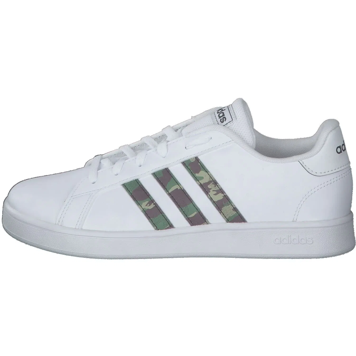 Детские кроссовки для мальчиков кожаные Grand Court K Adidas, White — фото 2