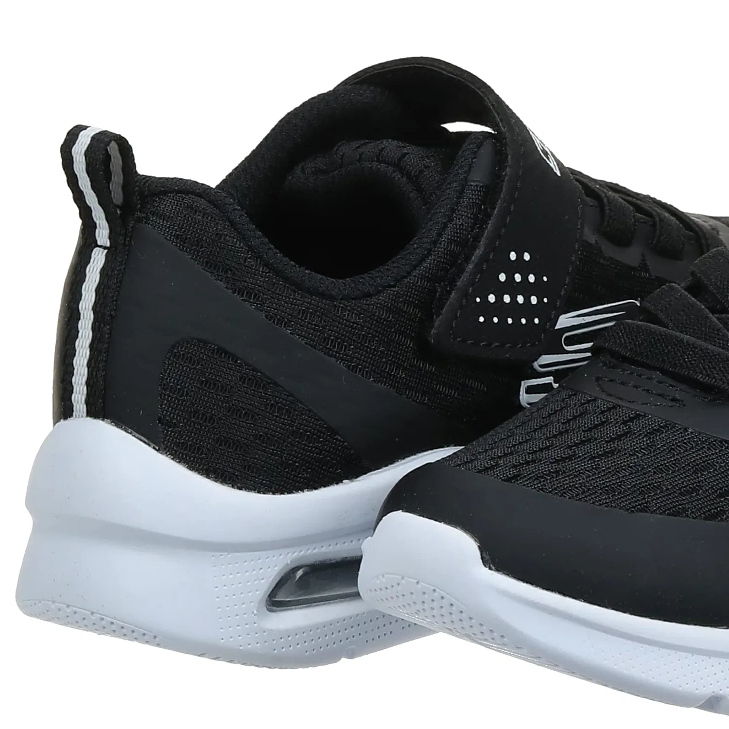 Детские кроссовки для мальчиков с амортизацией Microspec Max Torvix Skechers, Black Textile Black White Trim — фото 3