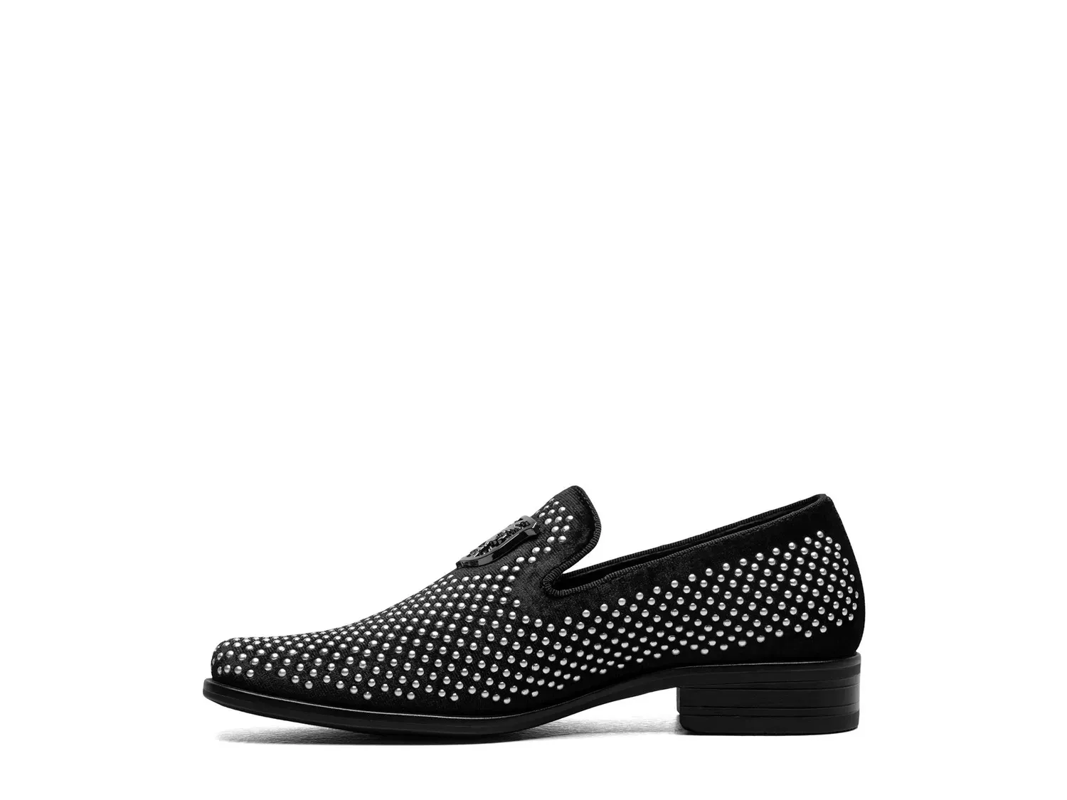 Туфли Stacy Adams Swagger Slip-On — детские, черный/серебристый металлик — фото 3