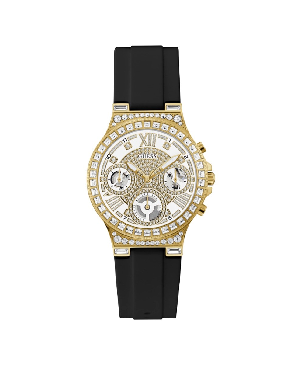 

Женские часы Moonlight GW0257L1 с силиконовым ремешком и черным ремешком Guess, черный