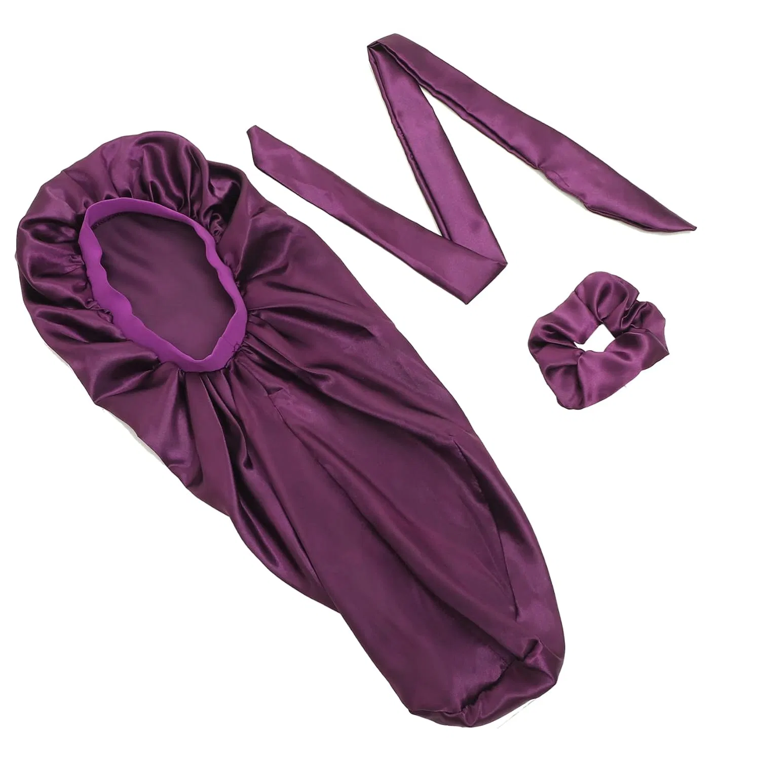 Шапочка для душа из сатина PACKOVE, 1 шт, 69x29x0.1 см, Лиловый