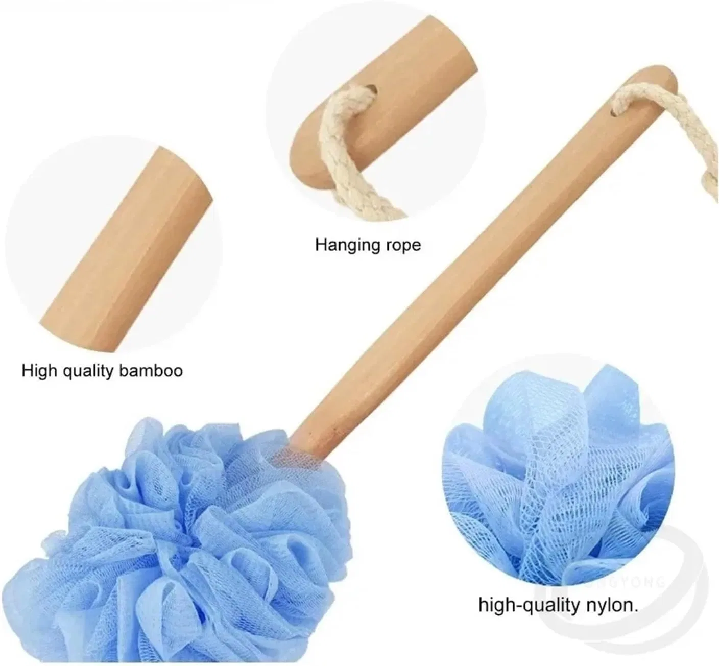 Щетка для душа с длинной ручкой, LSYHHXC, 1 шт, Sky Blue — фото 3