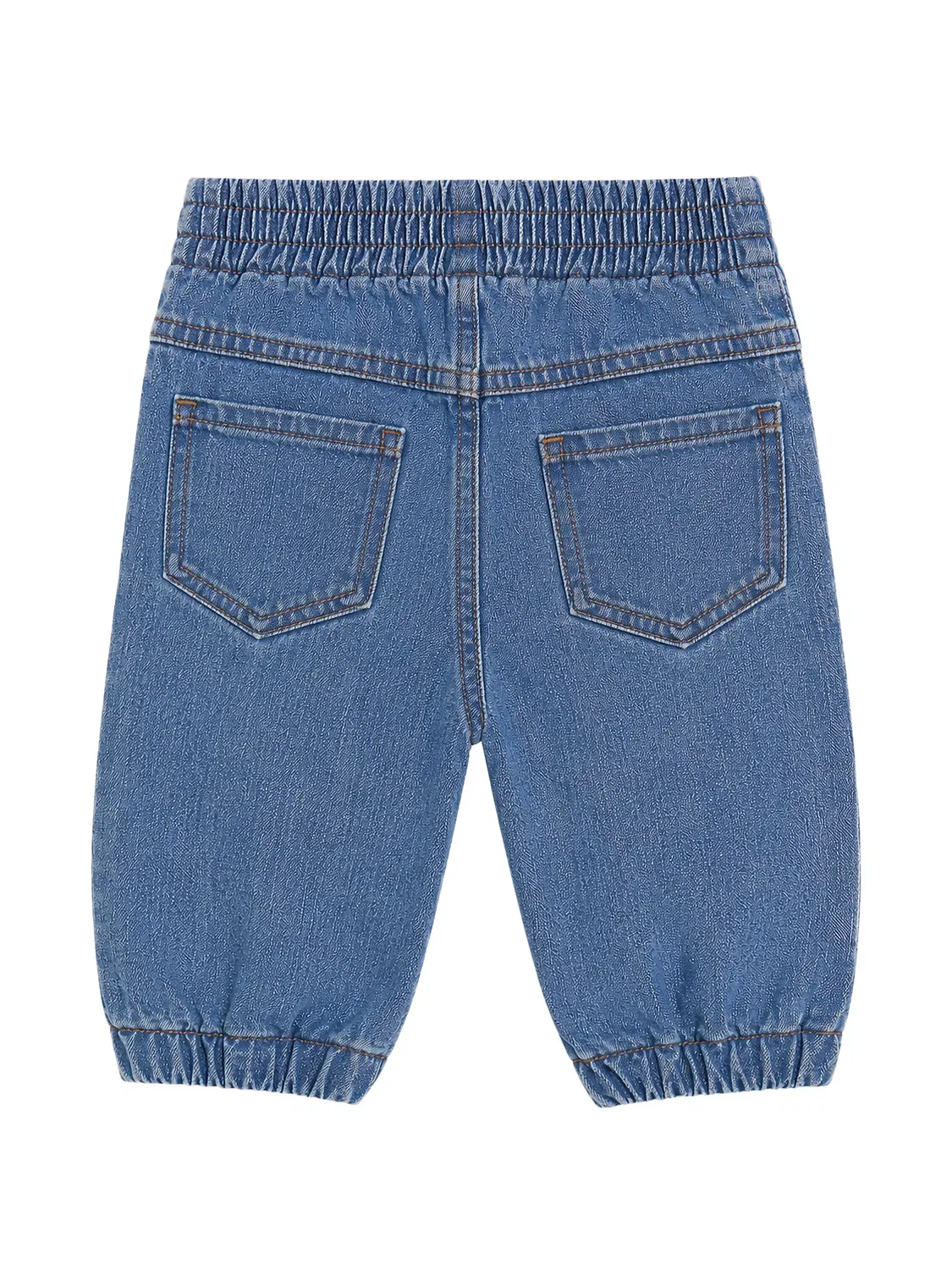 Джинсы с эластичными манжетами и нашивкой Stella Mccartney Kids, синий — фото 2