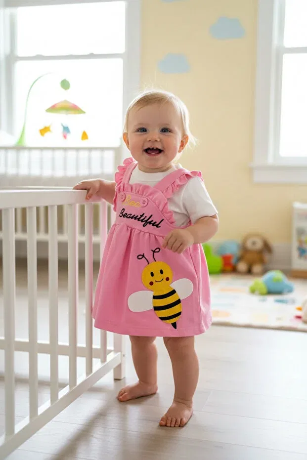 Детский комплект одежды для девочек с животным принтом Biancofiglio, Pink — фото 4