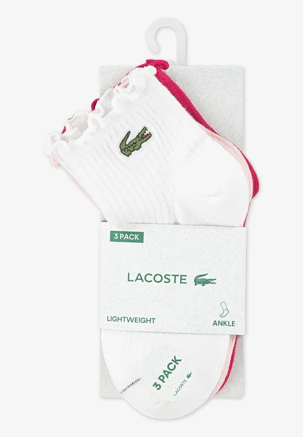 Комплект из 3 пар носков унисекс с оборками Lacoste, светло-розовый — фото 3