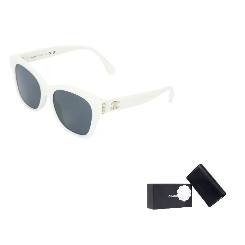 

CHANEL Квадратные солнцезащитные очки унисекс из смолы, White