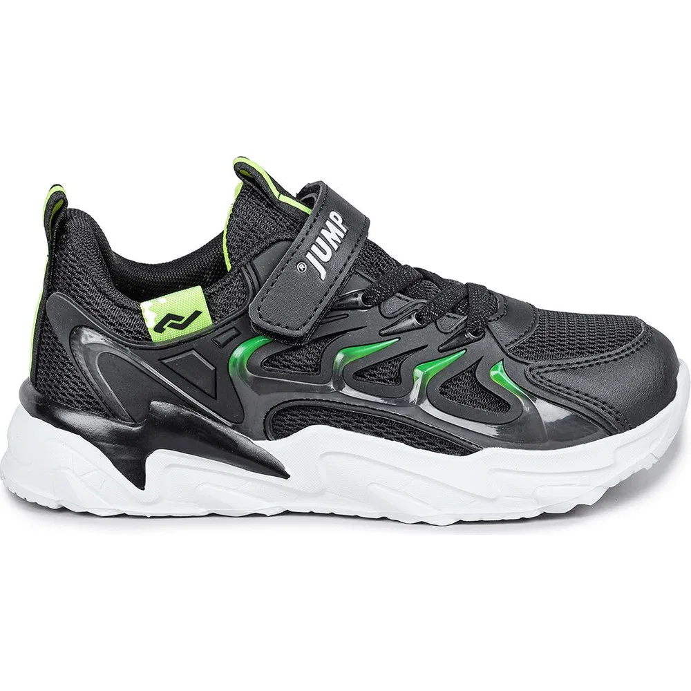 Детские кроссовки унисекс с ярким дизайном 30054 Black Neon Green Jump
