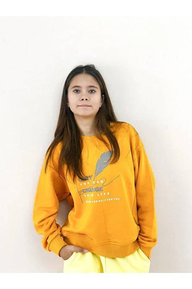 Детское для мальчиков свитшот с принтом Crew neck printed sweat Miababy, Yellow — фото 3