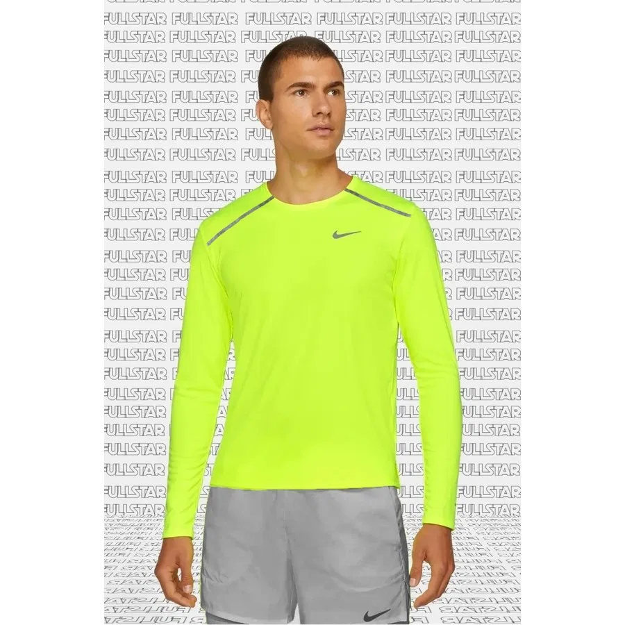 Мужская футболка с длинным рукавом Nike Dri-FIT Miler Running Shirt, Желтый
