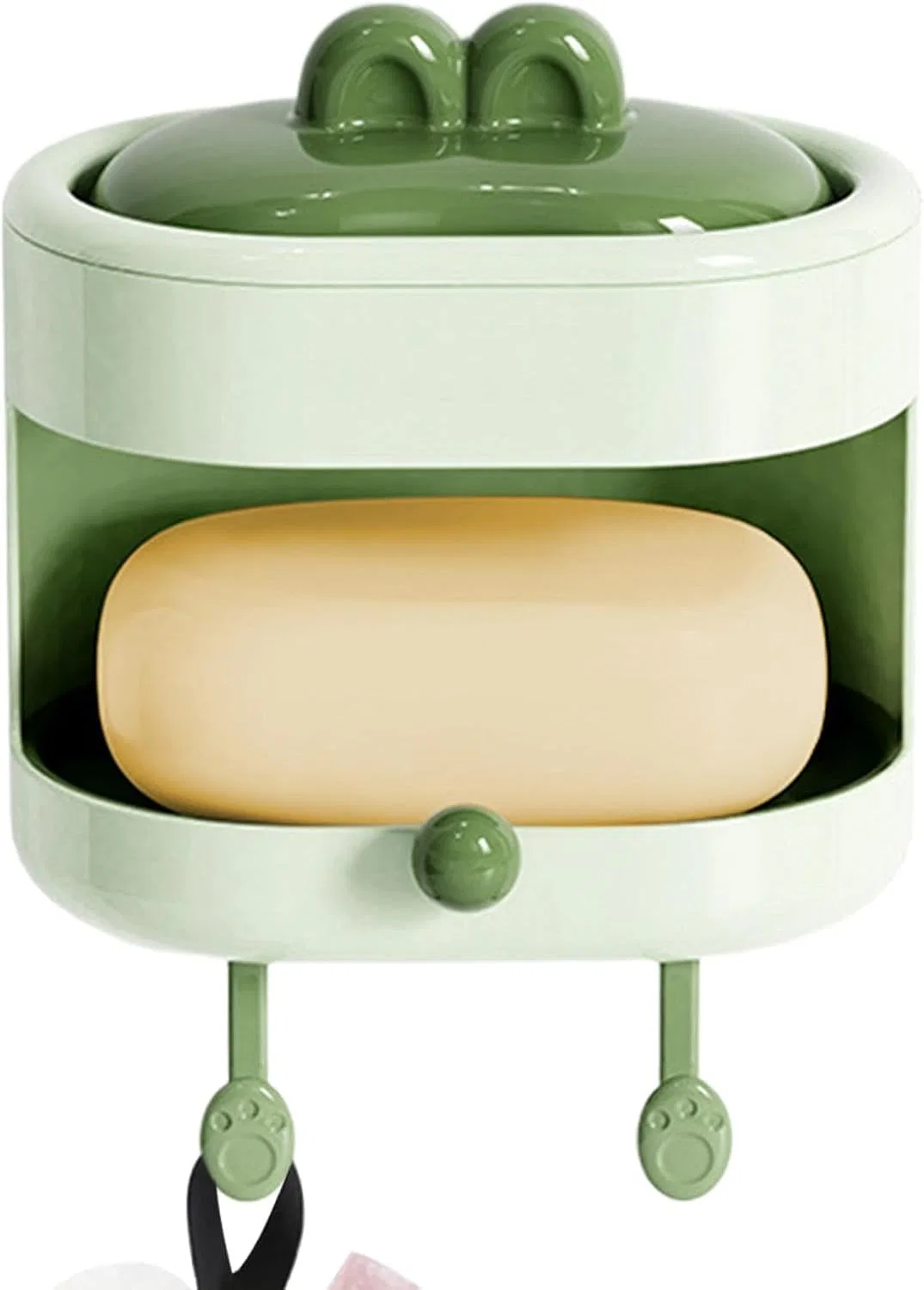 Скребок для тела двусторонний с мыльницей и крючком, Green Generic
