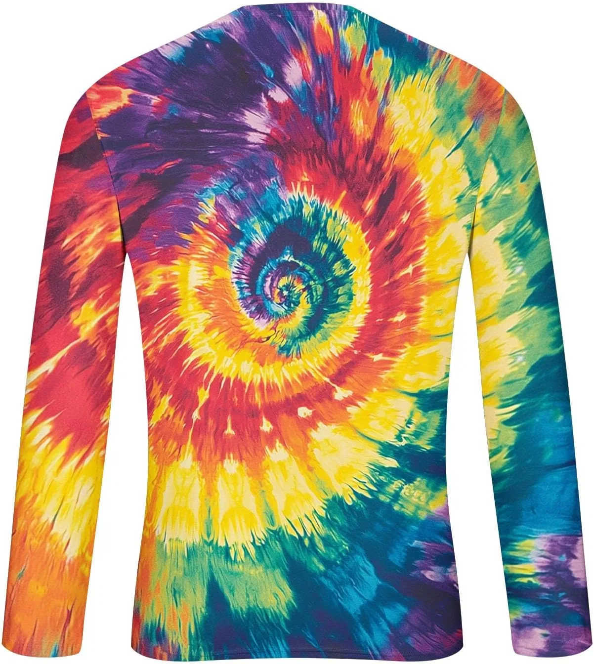 Мужская футболка с градиентом Tie Dye Long Sleeve Shirts for Men, 8-dark Blue — фото 3