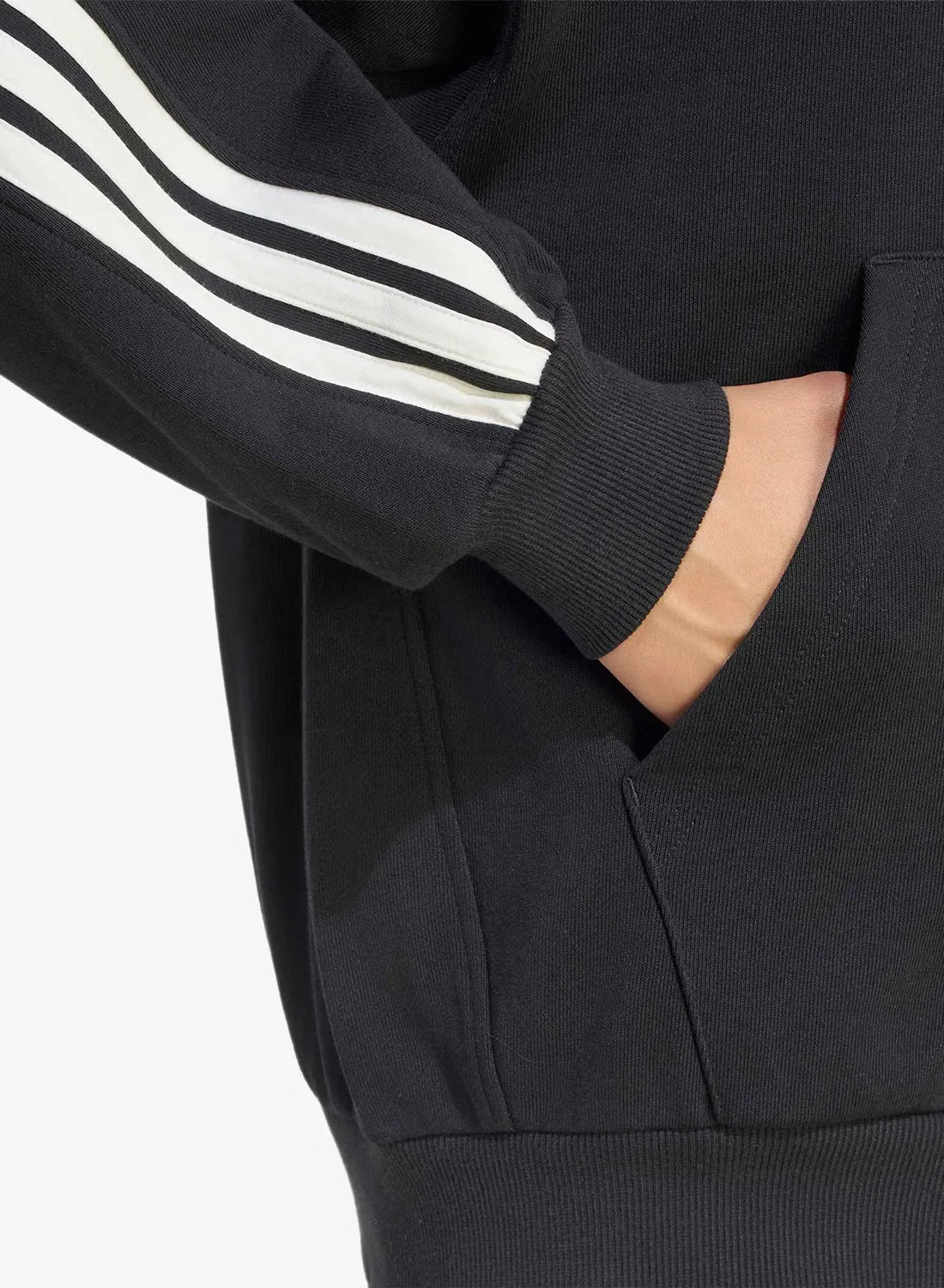 Худи на молнии 3-Stripes Adidas, черный — фото 4