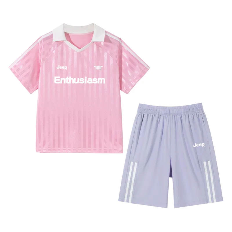 Детский спортивный костюм с лацканами, тонкий, стрейч, Jeep, Pink/E English Passionate White-Purple/E White Logo K