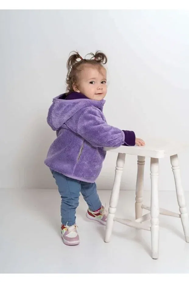 Детская куртка для девочек с принтом Lilac star wellsoft/polar jacket Jo&Juke, Lilac — фото 2