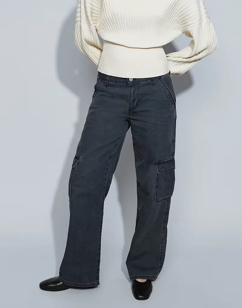 Свободные брюки-карго Levi's Superlow, выцветшего, черный — фото 2