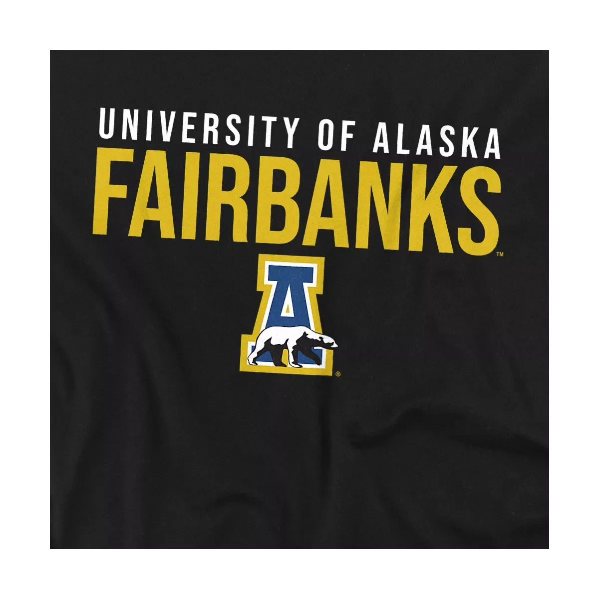 Детский боди-комбинезон на кнопках с коротким рукавом University Of Alaska, Fairbanks Stacked Infant Snap Suit NCAA, Black — фото 2