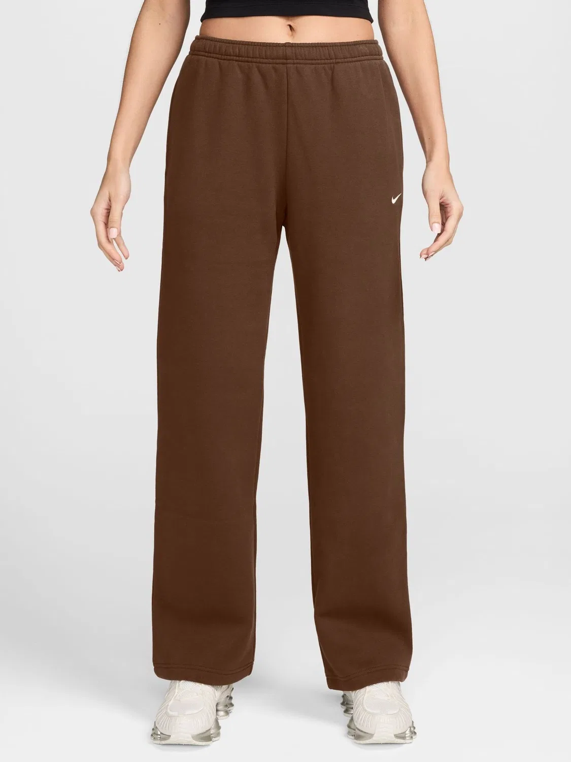 Штаны спортивные, свободный крой Nike Studio Fleece Nike, какао-коричневый