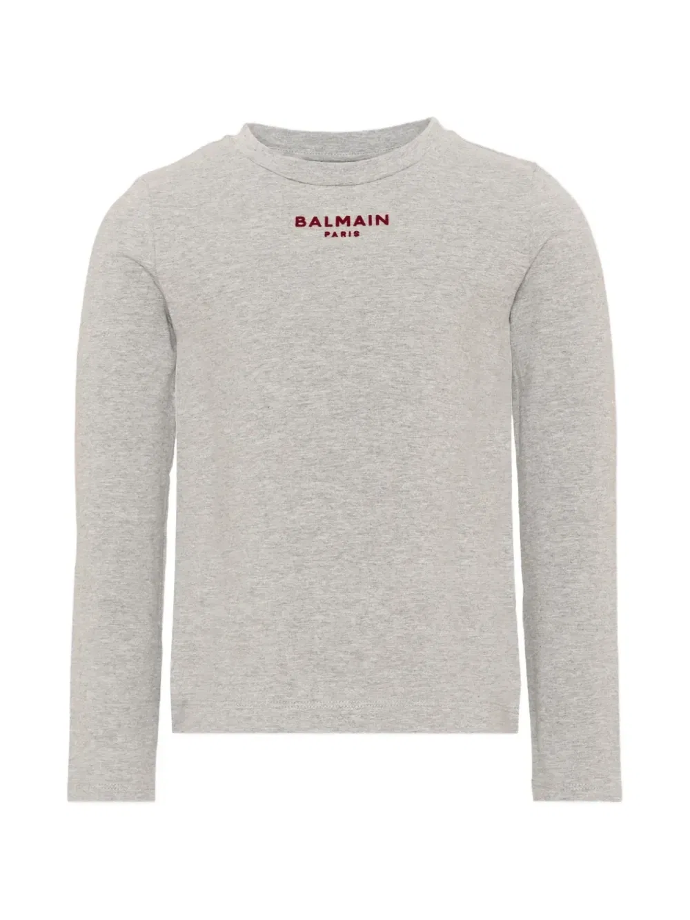 Футболка с длинным рукавом и логотипом Balmain Kids, серый