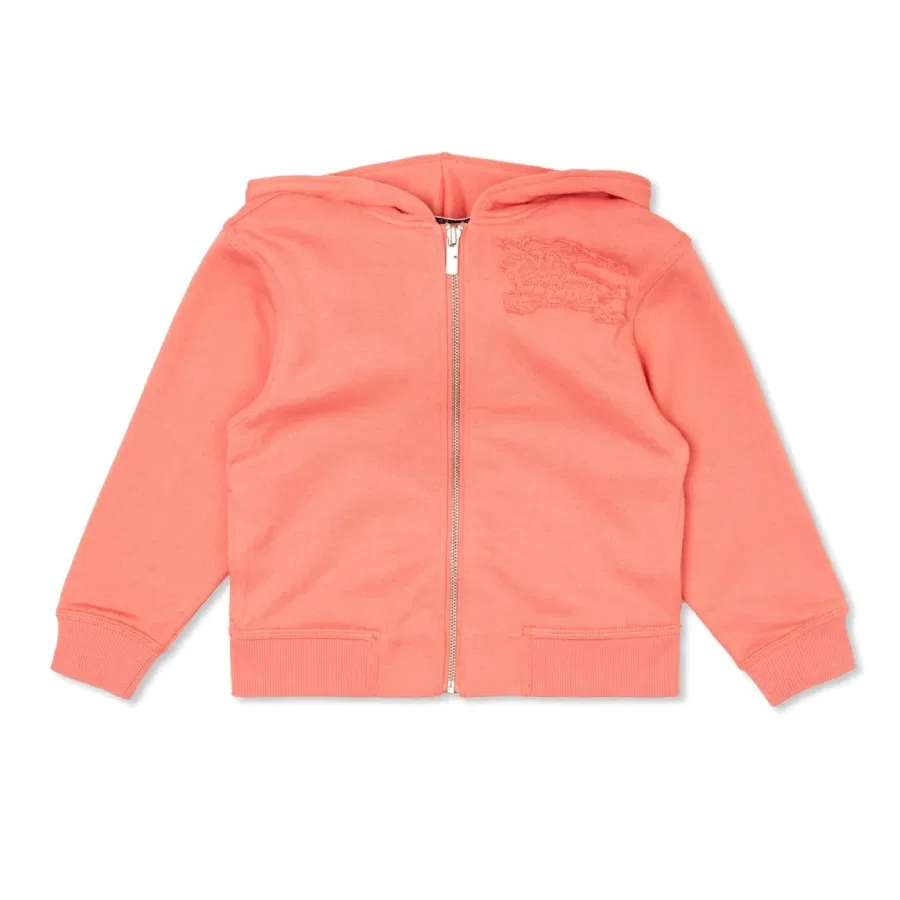 Детское худи на молнии с принтом Kids EKD Cotton Zip Hoodie Burberry, Pale Hibiscus