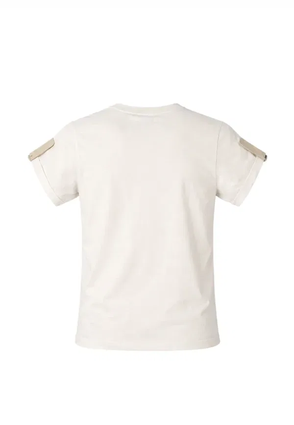 Футболка хлопковая Print t-shirt Over/D, off-white, белый — фото 2