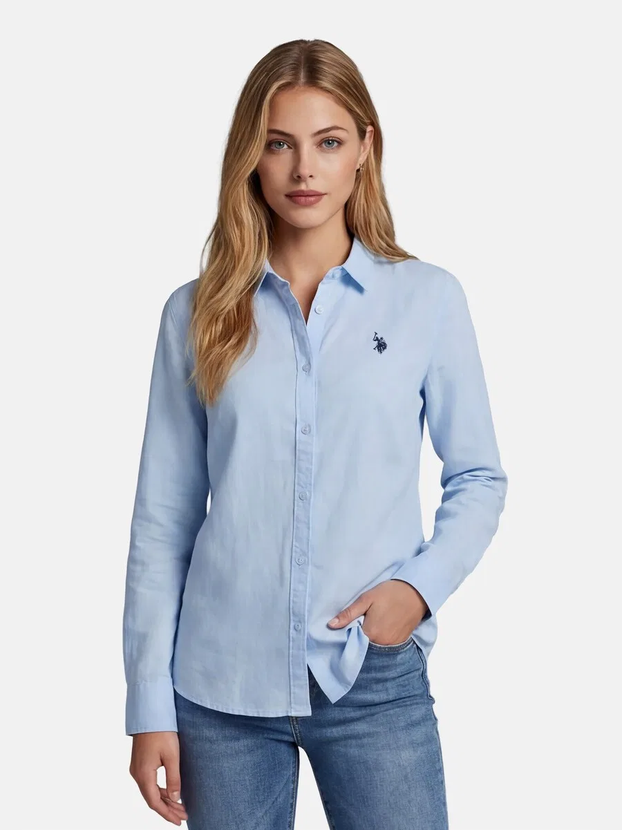 Блузка U.S. POLO ASSN. светло-голубого цвета — фото 2