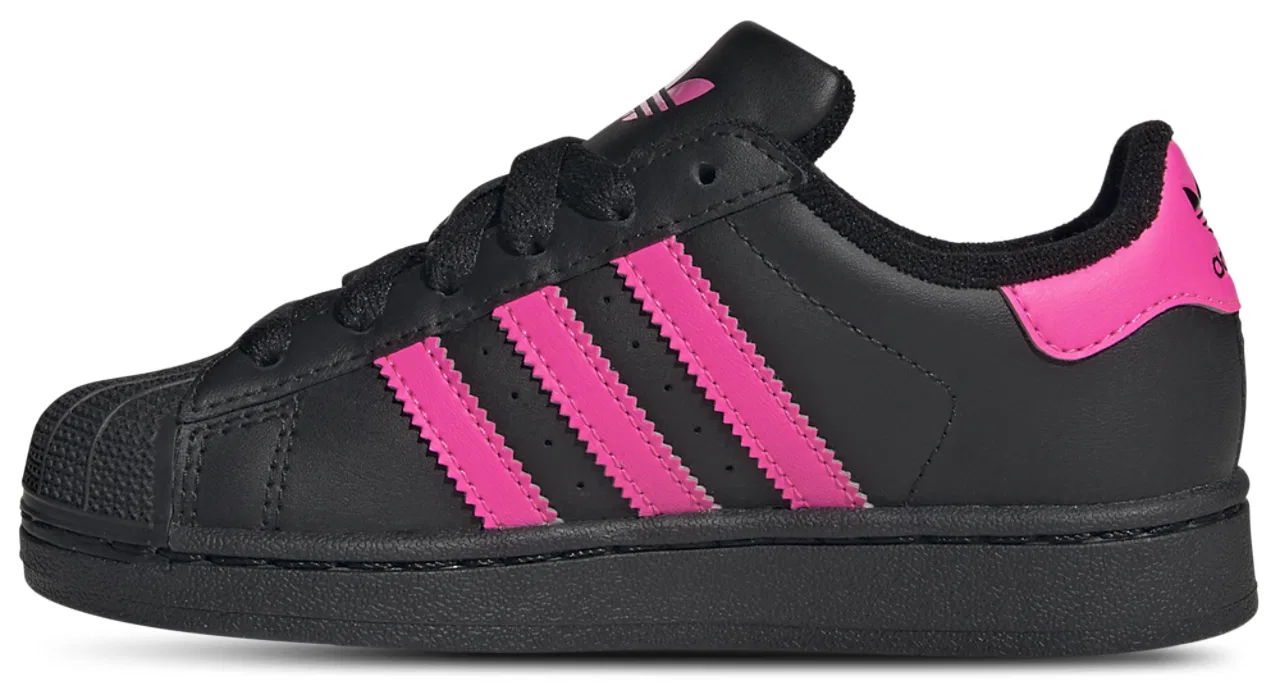 Детские кеды Superstar II Adidas, розовый/черный — фото 2