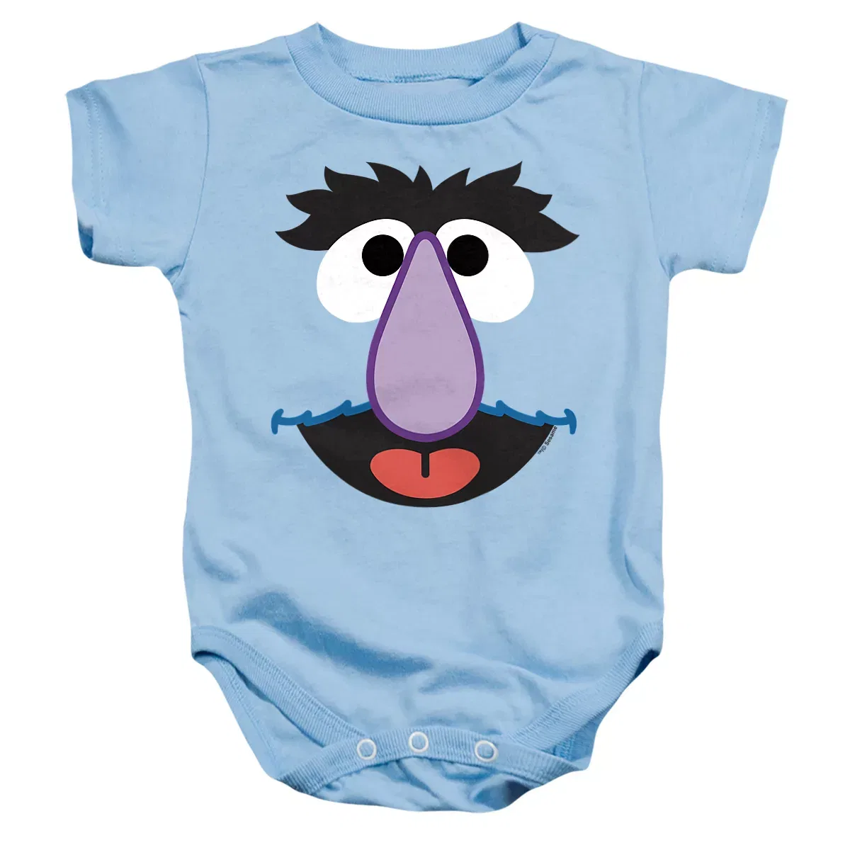 Детское боди с коротким рукавом Sesame Street Big Face Herry Monster Infant Bodysuit, Light Blue
