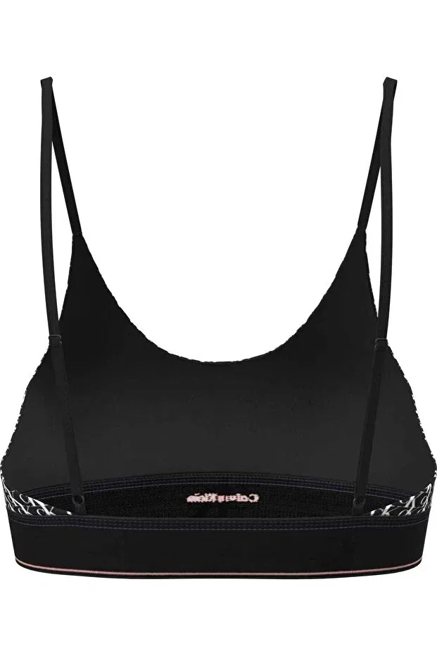 Женский спортивный бюстгальтер-бралетт с бретельками-спагетти Calvin Klein, Black And White — фото 3